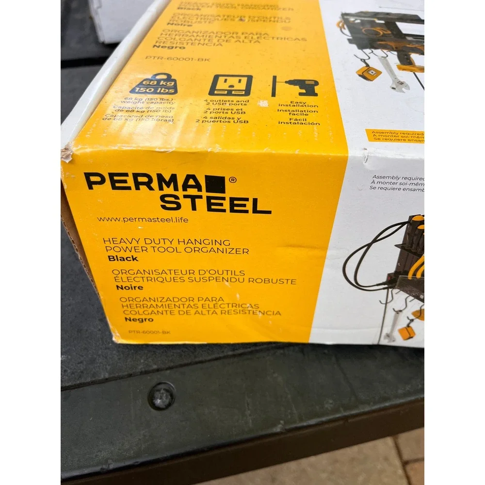 Permasteel Heavy Duty Hanging Power Tool Organizer NEW Open Box PTR-60001-BK